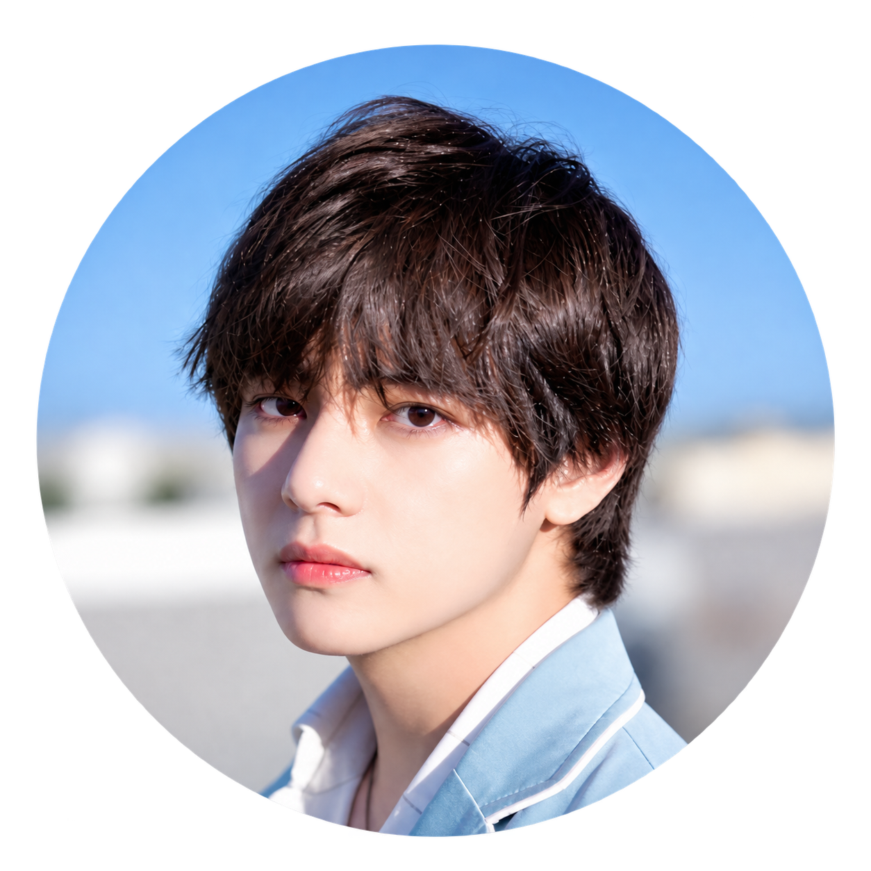 Polished K-Pop Style Circular Portrait